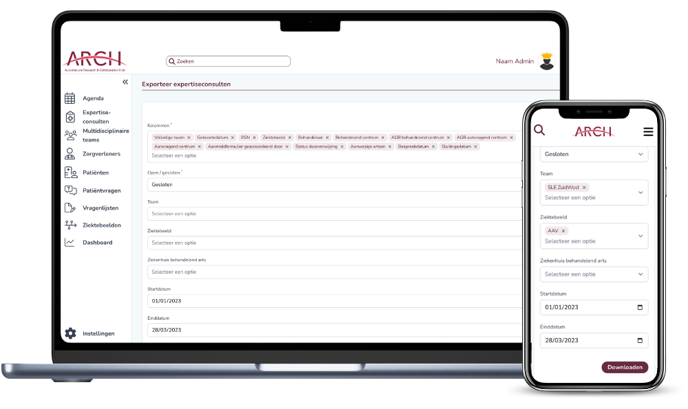 ARCG Portaal - Gegevensregistratie