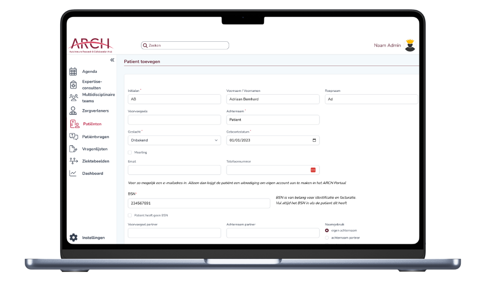ARCH Portaal - Eenvoudige gebruikersomgeving
