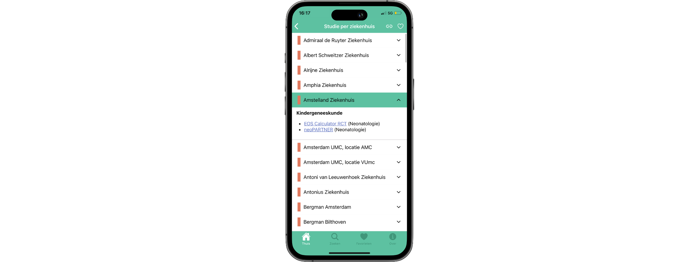 4 Trial-Finder Studies per ziekenhuis